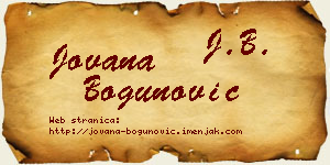 Jovana Bogunović vizit kartica